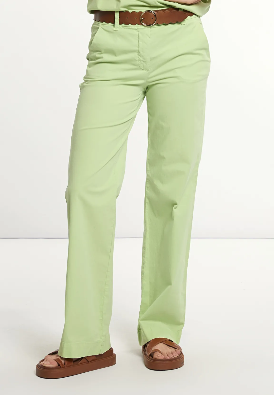 Outlet River Woods Katoenen rechte klassieke broek kiwi -