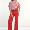Discount River Woods Katoenen rechte stretch broek rood -