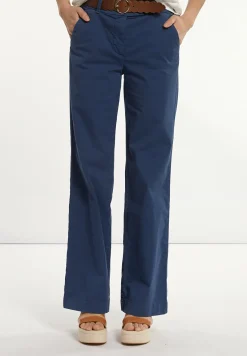 Outlet River Woods Katoenen rechte stretch broek blauw -