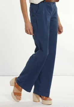 Outlet River Woods Katoenen rechte stretch broek blauw -