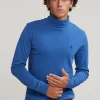 Online River Woods Katoenen rolkraag T-shirt lange mouwen crown blue -