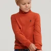 New River Woods Katoenen rolkraag T-shirt lange mouwen sunset -