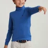 New River Woods Katoenen rolkraag T-shirt lange mouwen crown blue -