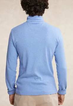 New River Woods Katoenen rolkraag T-shirt lange mouwen alpine blue mix -