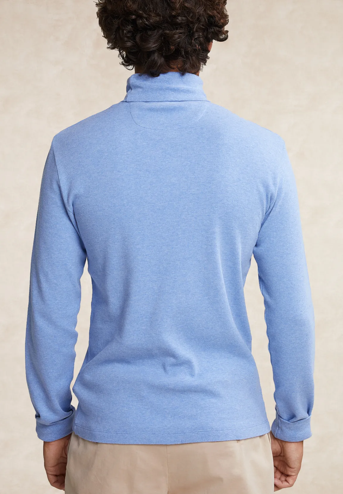 New River Woods Katoenen rolkraag T-shirt lange mouwen alpine blue mix -