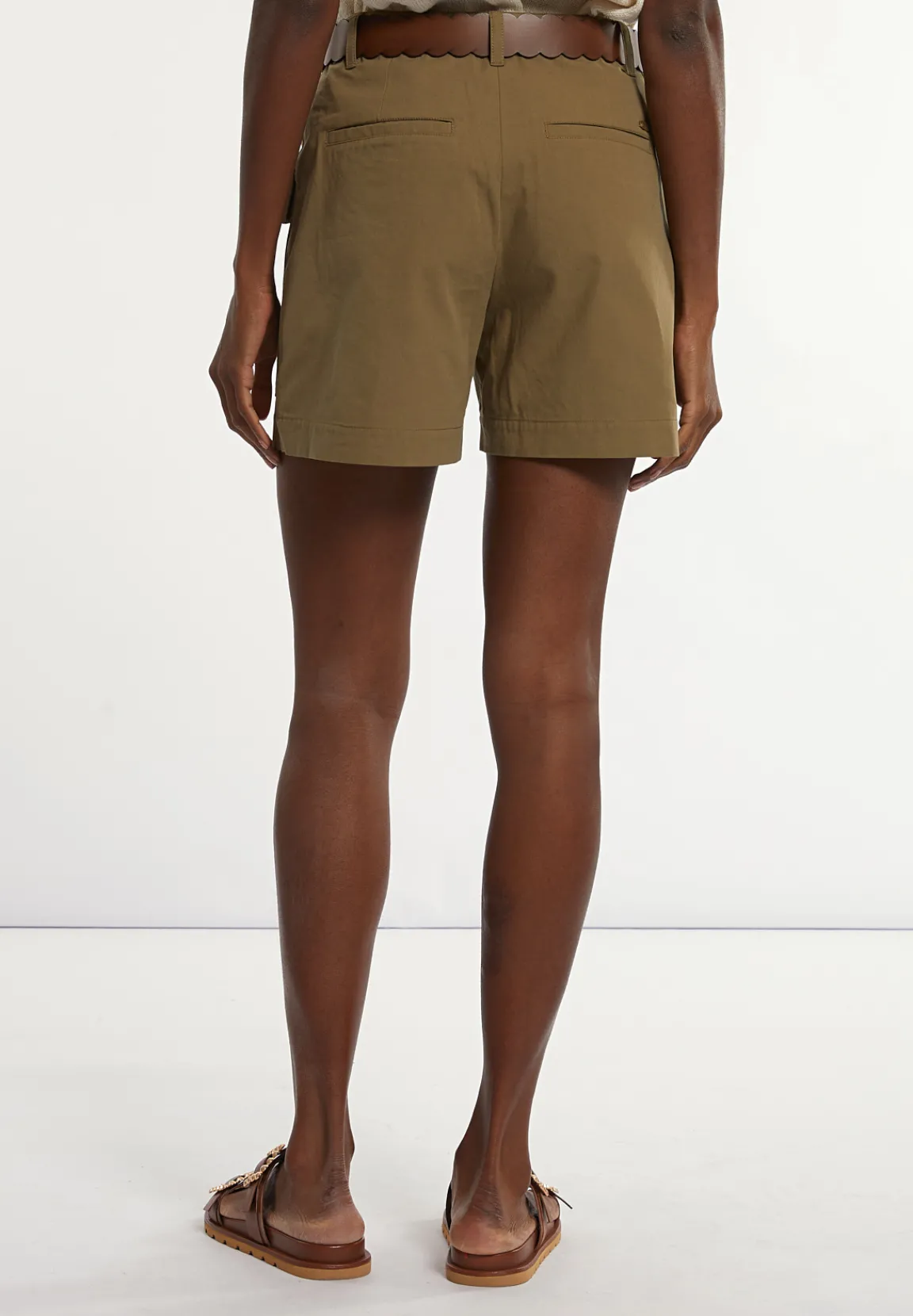 Clearance River Woods Katoenen short opgestikte zakken kaki -