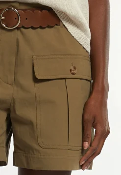 Clearance River Woods Katoenen short opgestikte zakken kaki -