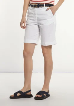 Hot River Woods Katoenen stretch bermuda wit -