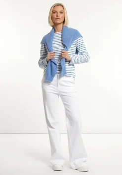 Discount River Woods Katoenen stretch broek wijde pijpen wit -
