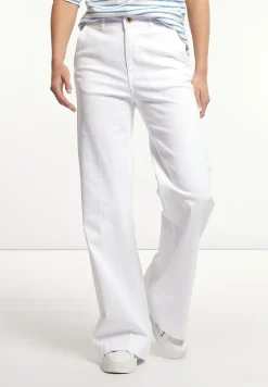 Discount River Woods Katoenen stretch broek wijde pijpen wit -
