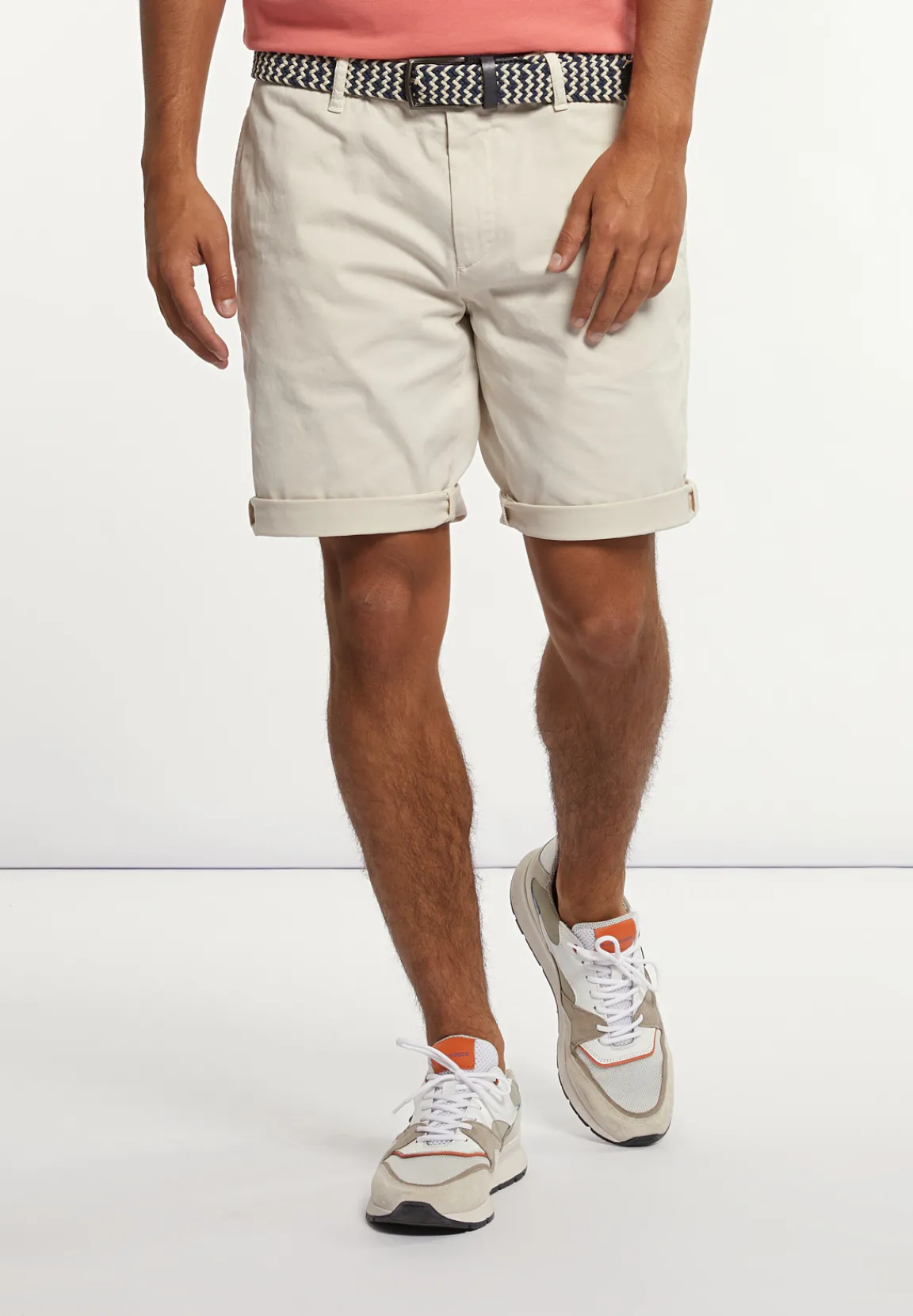 Hot River Woods Katoenen stretch short ivory -