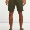 Online River Woods Katoenen stretch short kaki -