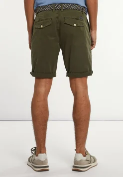 Online River Woods Katoenen stretch short kaki -
