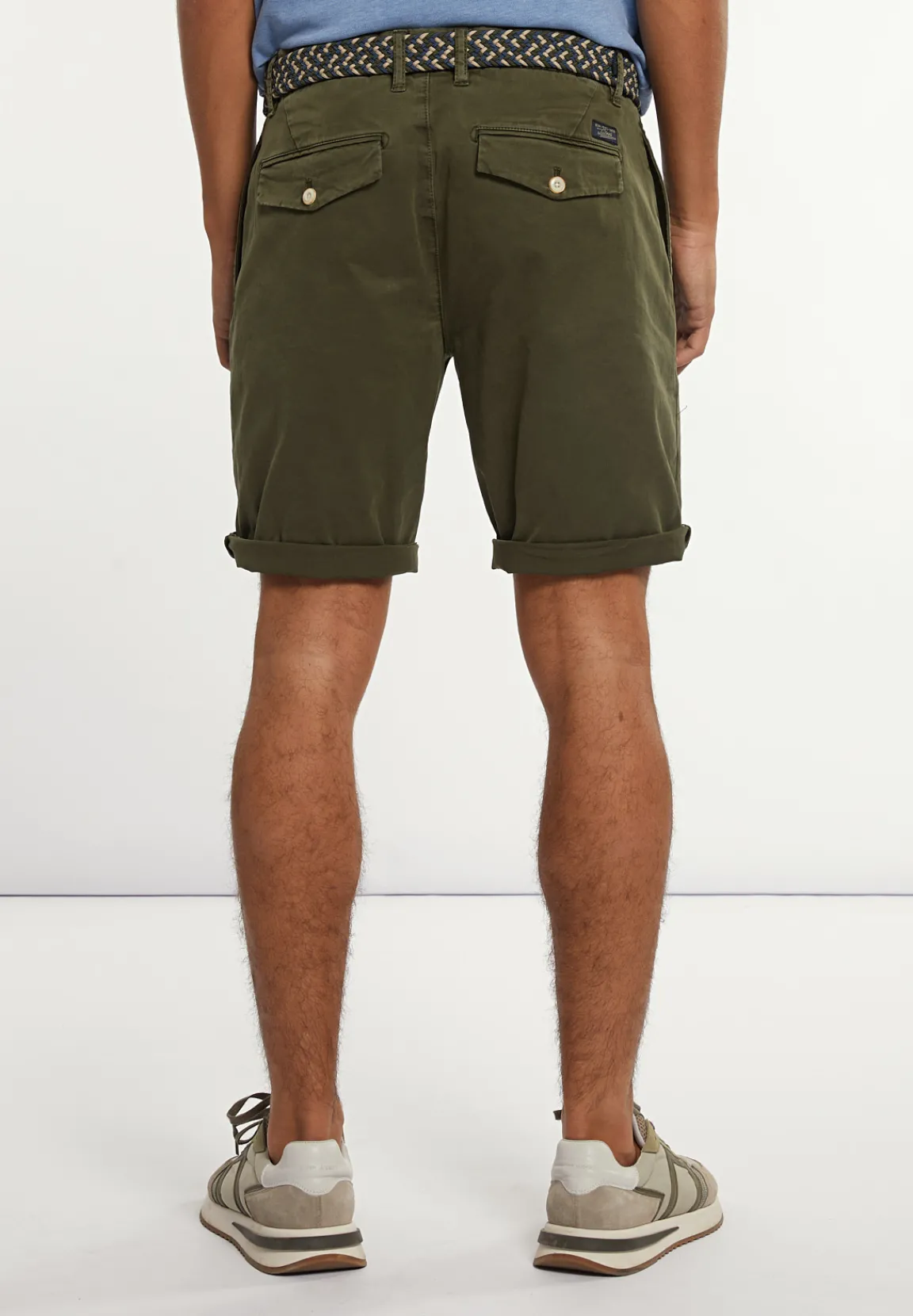 Online River Woods Katoenen stretch short kaki -