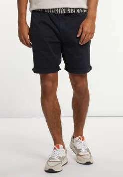 New River Woods Katoenen stretch short navy -