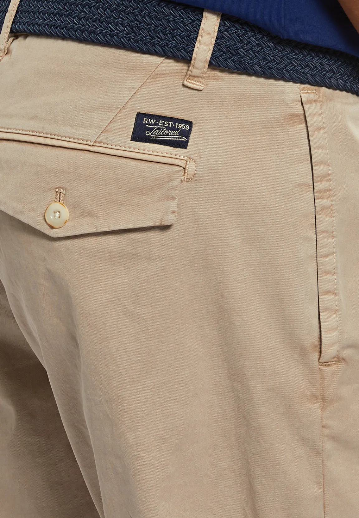 Clearance River Woods Katoenen stretch short sand -