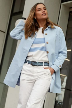 Hot River Woods Katoenen trenchcoat blauw -