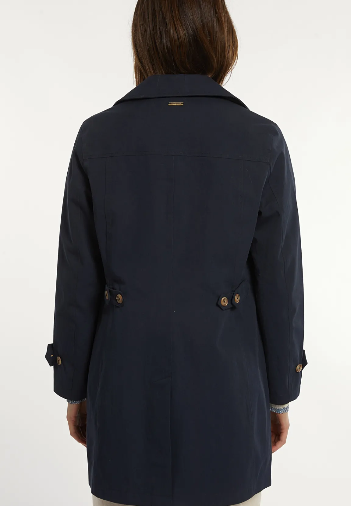 New River Woods Katoenen trenchcoat navy -