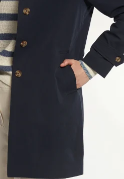 New River Woods Katoenen trenchcoat navy -