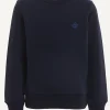 Best River Woods Katoenen trui ronde hals navy -