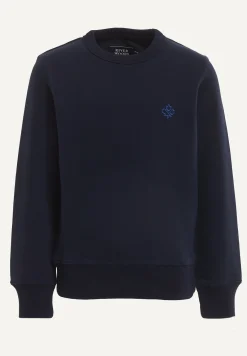 Best River Woods Katoenen trui ronde hals navy -