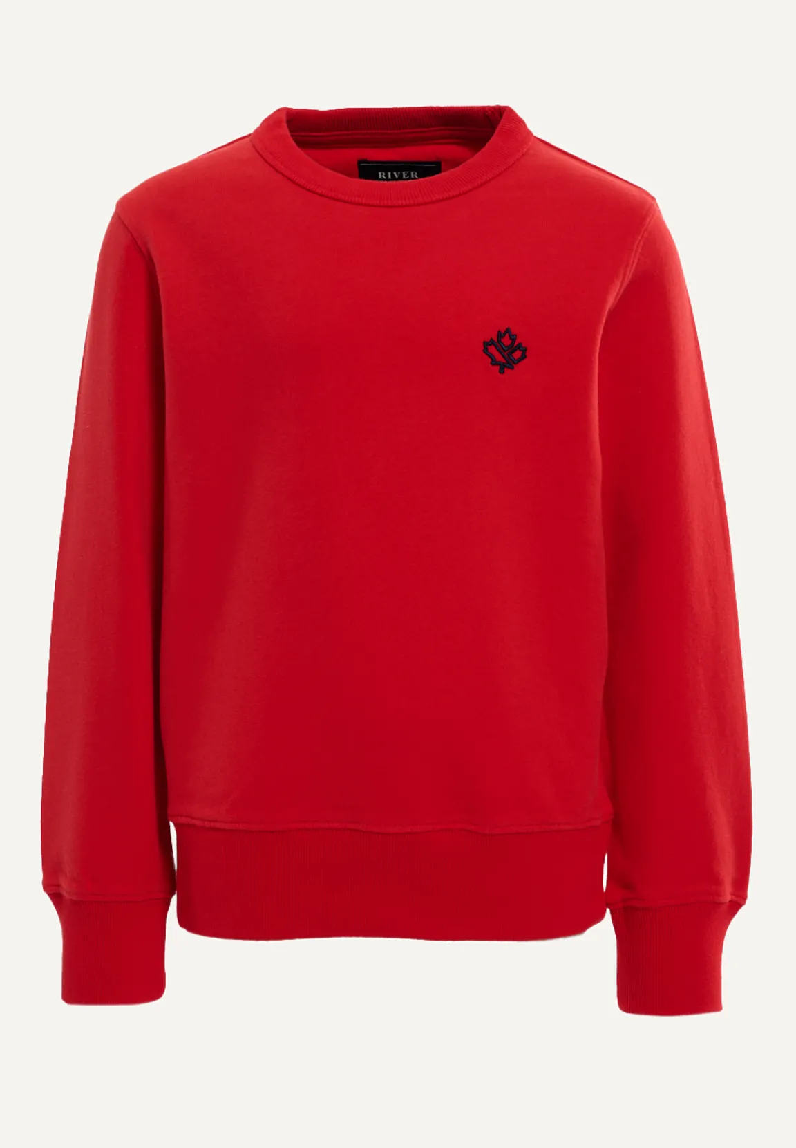 Discount River Woods Katoenen trui ronde hals strawberry -