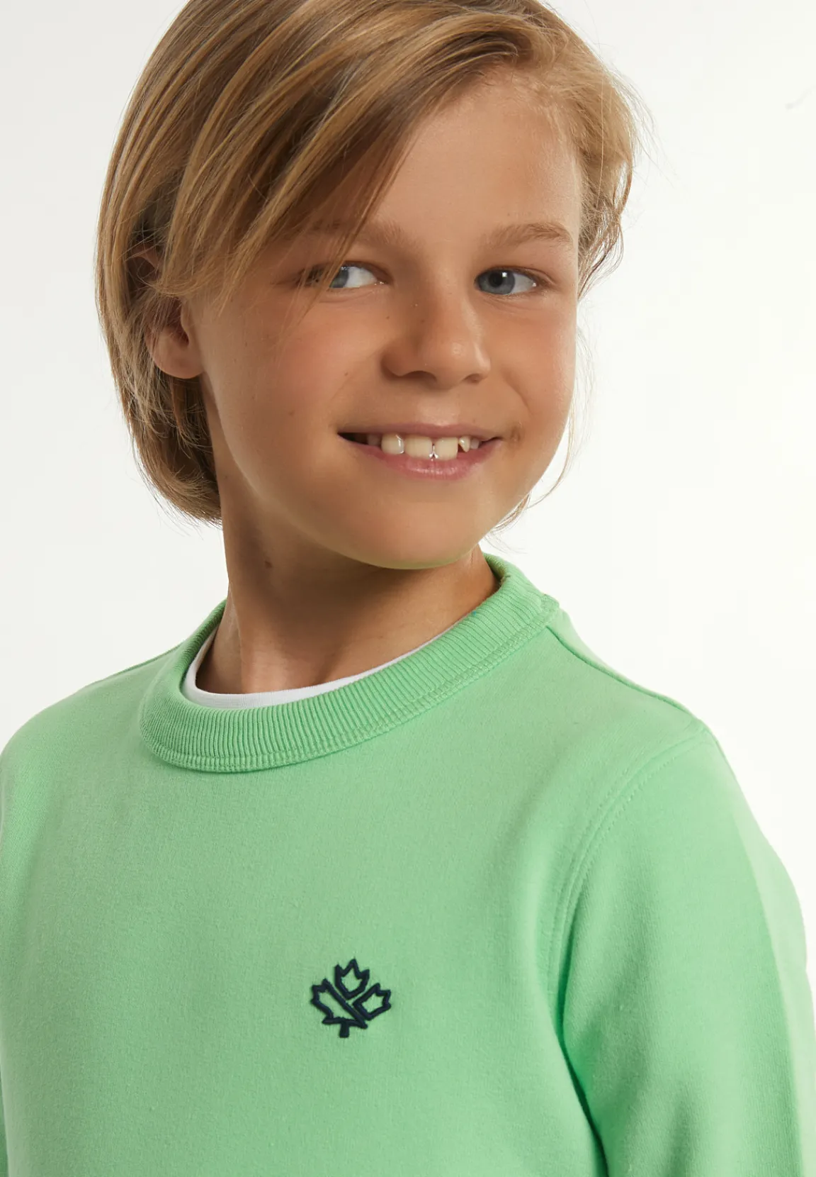 Hot River Woods Katoenen trui ronde hals lime -