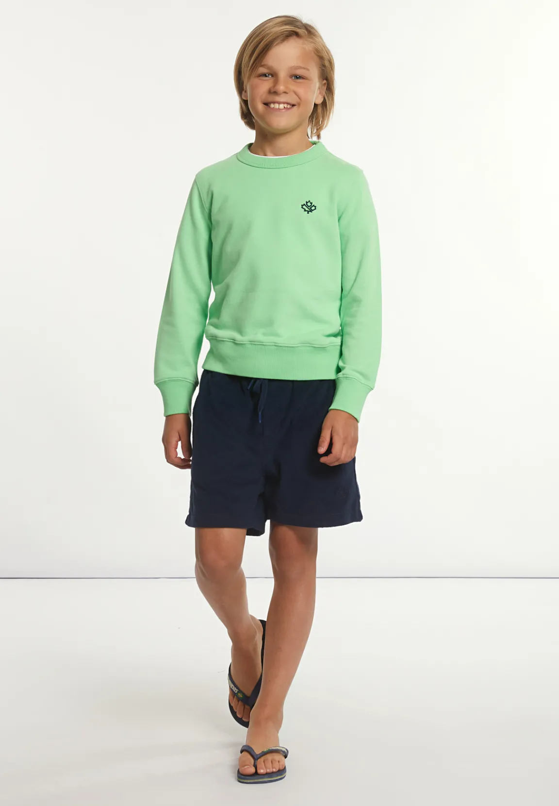 Hot River Woods Katoenen trui ronde hals lime -