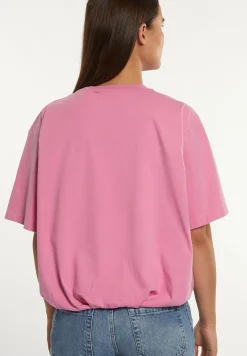 Fashion River Woods Katoenen T-shirt ronde hals roze -