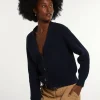 Best River Woods Katoenen V-hals cardigan navy -