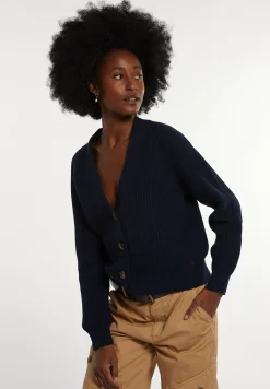 Best River Woods Katoenen V-hals cardigan navy -
