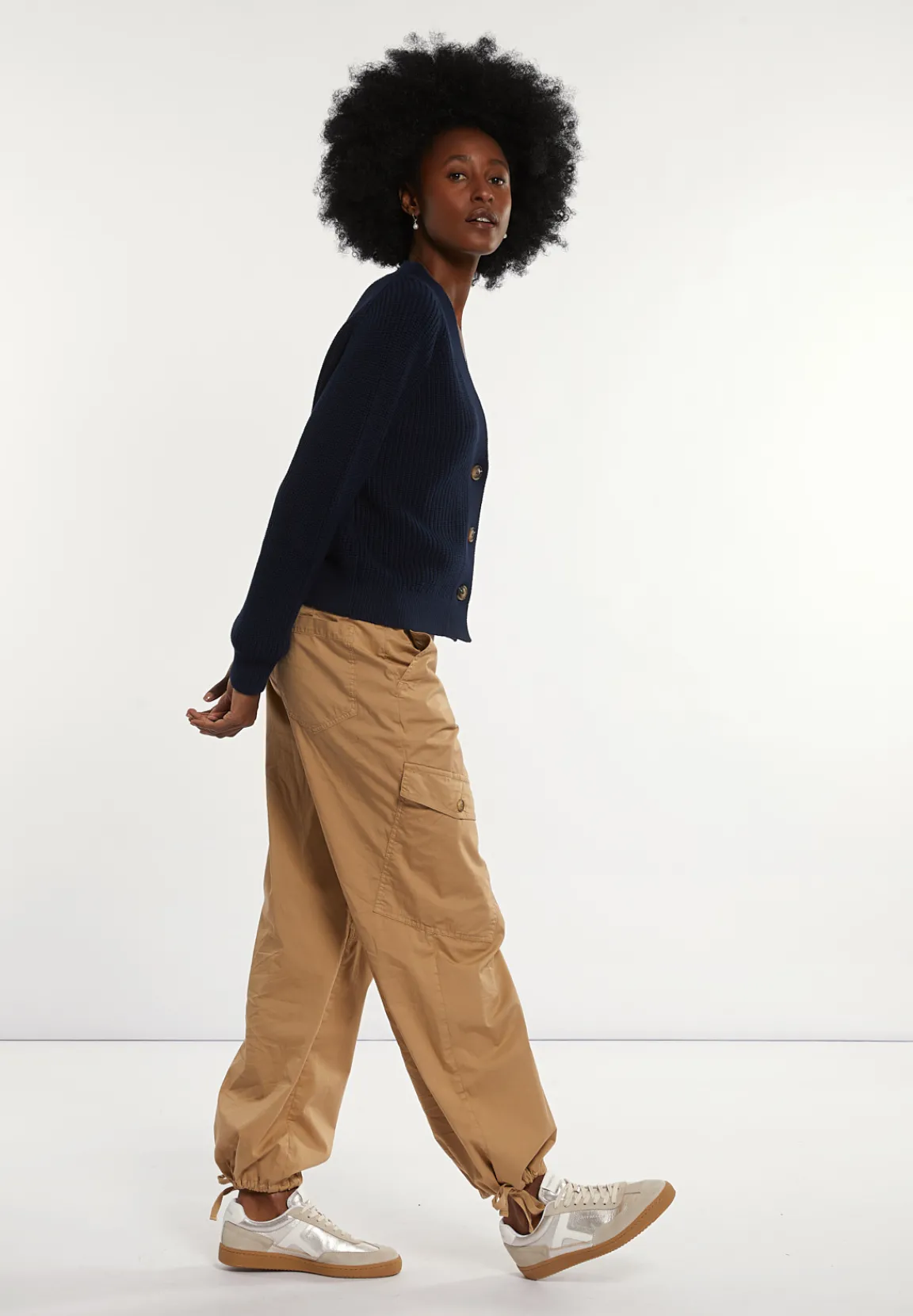 Best River Woods Katoenen V-hals cardigan navy -