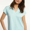 Online River Woods Katoenen V-hals T-shirt blauw -