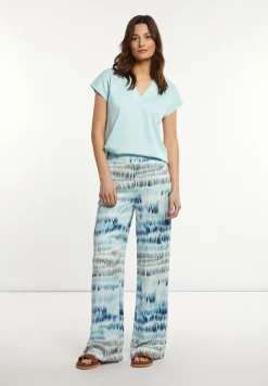 Online River Woods Katoenen V-hals T-shirt blauw -