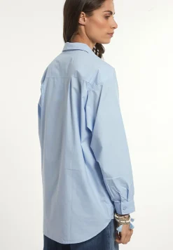 Sale River Woods Katoenen wijde blouse lange mouwen blauw -