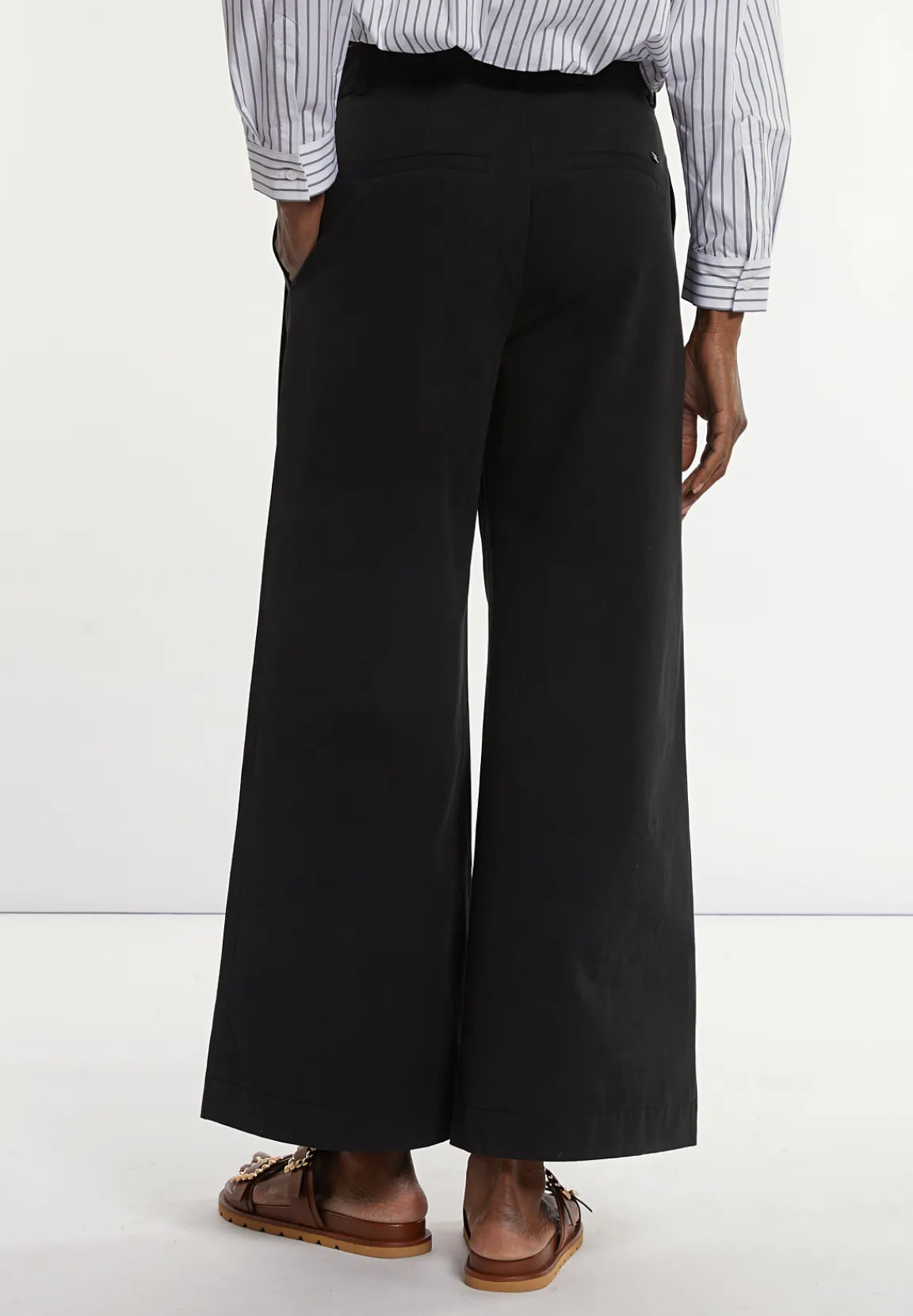 Hot River Woods Katoenen wijde broek zwart -