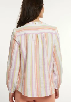 Best River Woods Katoenen wijde gestreepte blouse multi -
