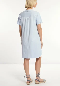 Best River Woods Katoenen wijde jurk ronde hals blauw -