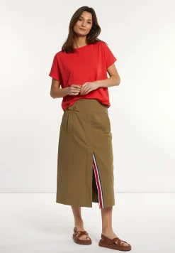 Best River Woods Katoenen wijde mouwloze T-shirt rood -