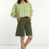 Best River Woods Katoenen wijde short kaki -
