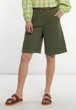 Best River Woods Katoenen wijde short kaki -