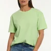Hot River Woods Katoenen wijde T-shirt ronde hals korte mouwen groen -