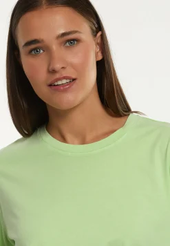 Hot River Woods Katoenen wijde T-shirt ronde hals korte mouwen groen -