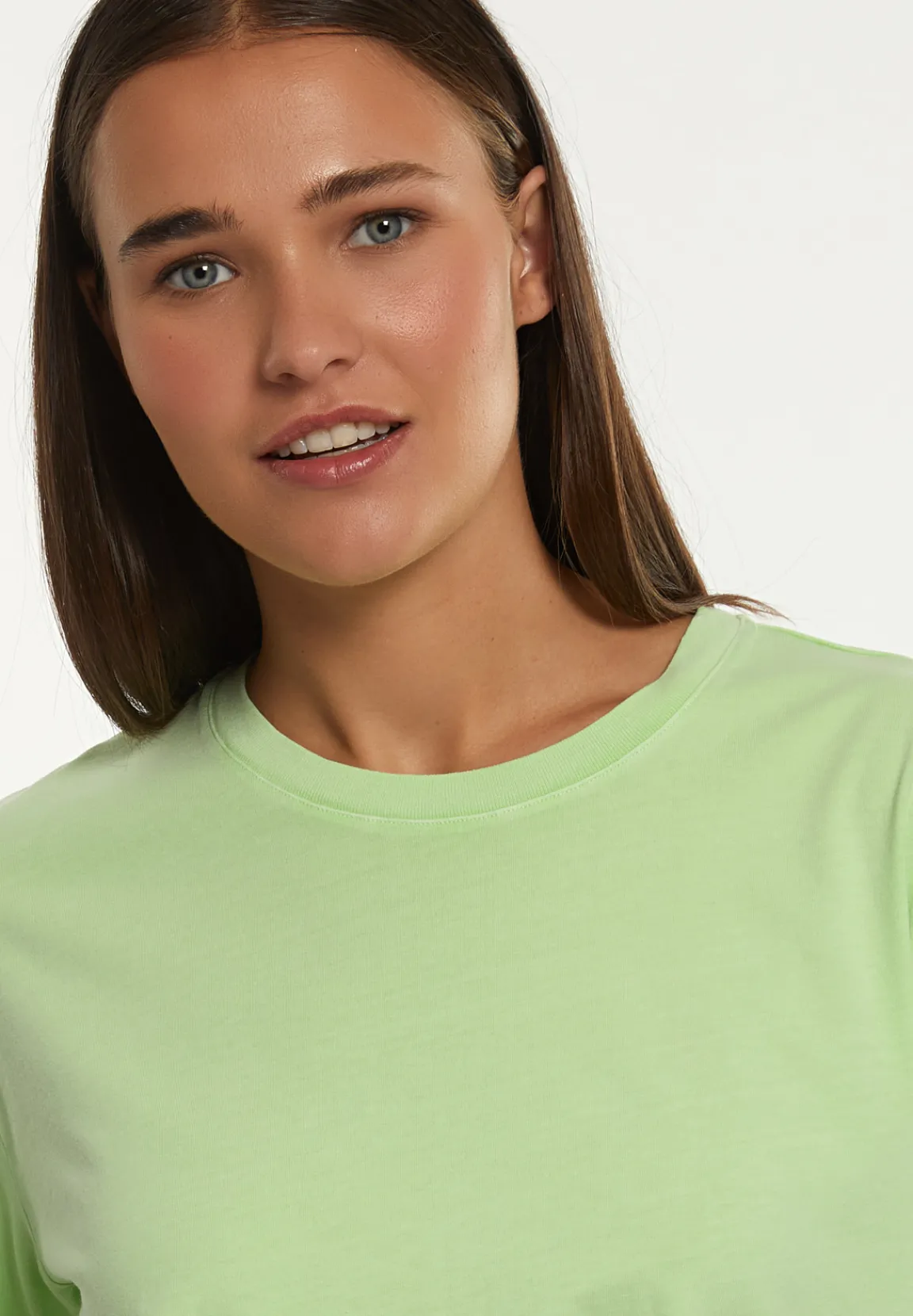 Hot River Woods Katoenen wijde T-shirt ronde hals korte mouwen groen -