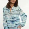 Sale River Woods Katoenen wijde V-hals fantasieblouse blauw -