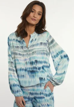 Sale River Woods Katoenen wijde V-hals fantasieblouse blauw -