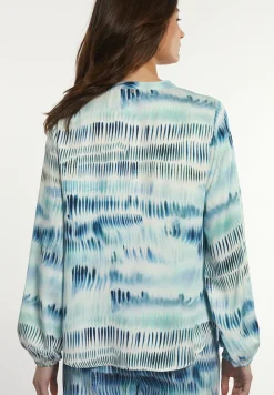 Sale River Woods Katoenen wijde V-hals fantasieblouse blauw -