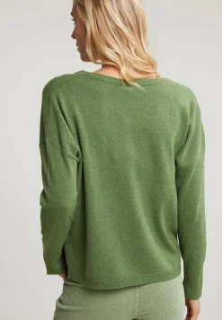 Discount River Woods Khaki basic V-hals trui lange mouwen -