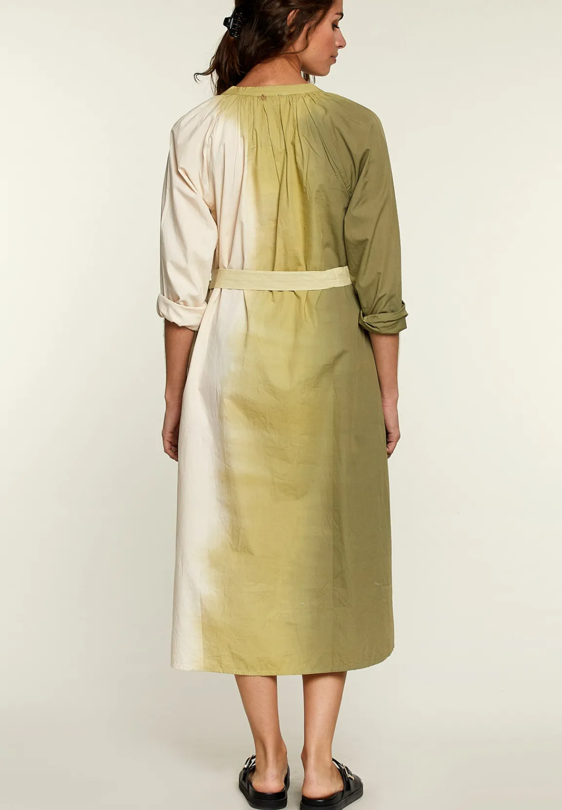 Sale River Woods Khaki tie & dye kleed met strikceintuur -