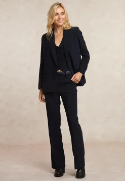 Clearance River Woods Klassieke crêpe broek navy -